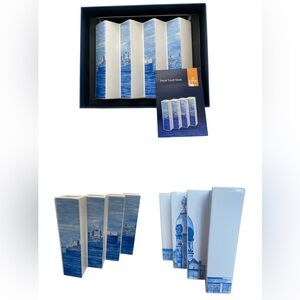 HOLLAND AMERICA Royal Goedewagen 4 Tulip Nautical Ceramic Vase in Box Paul Baars